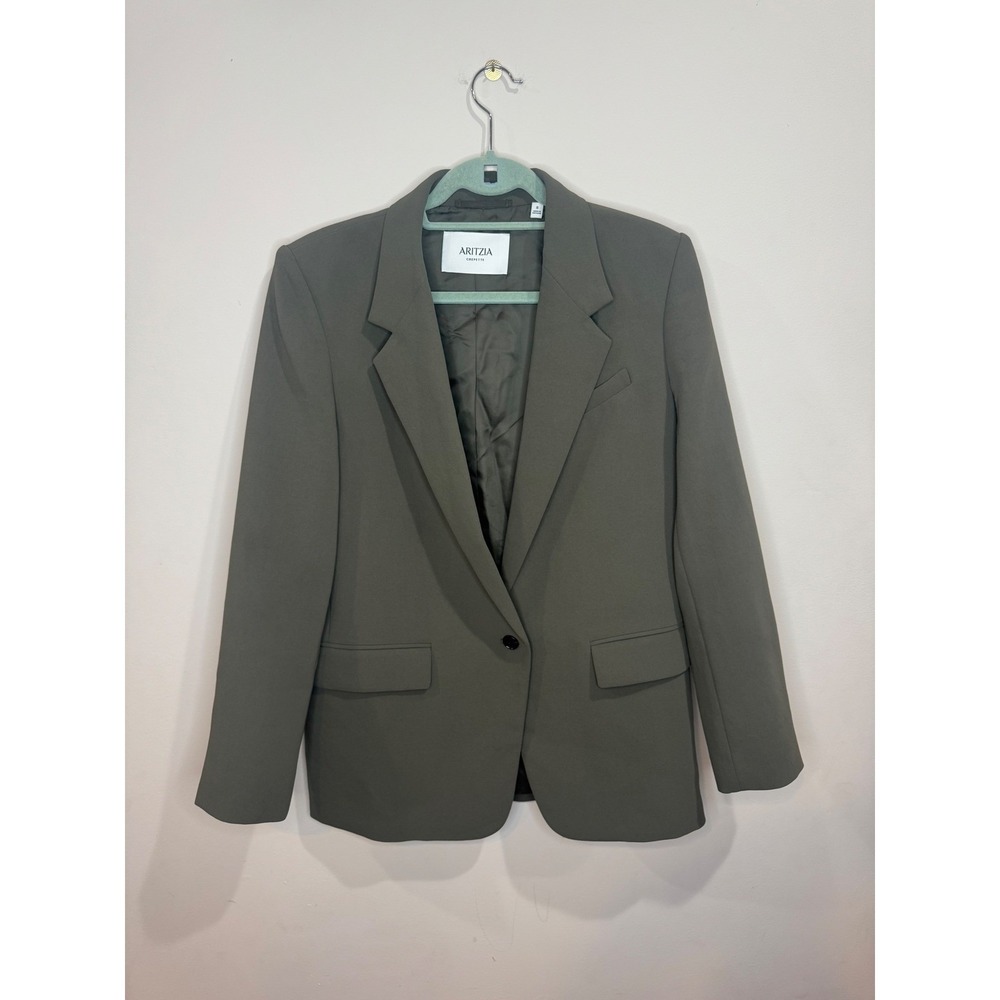 Aritzia Generation Blazer Crepette Flint Green Sz 6